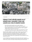 Lebanon: Israel radically expands use of unlawful mass ‘evacuation’ orders and commits war crime of unlawful transfer