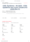 DR Congo: COD: Épidémie - 06-2026 - COD: Epidémie mis à jour Choléra #3 (2026-06-27)