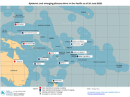 World: Epidemic and emerging disease alerts in the Pacific as of 16 June 2026