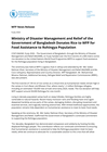 Ministry of Disaster Management and Relief of the Government of Bangladesh Donates Rice to WFP for Food Assistance to Rohingya Population